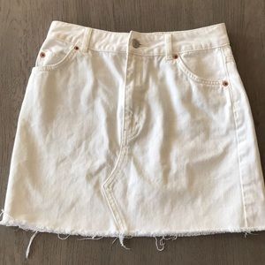 Topshop White denim mini skirt